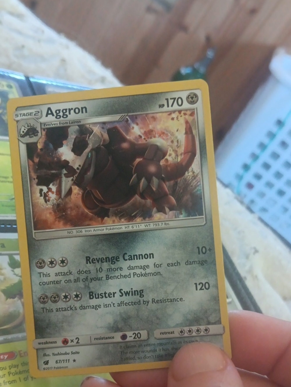 Pokemon Aggron Card – Yellow Border